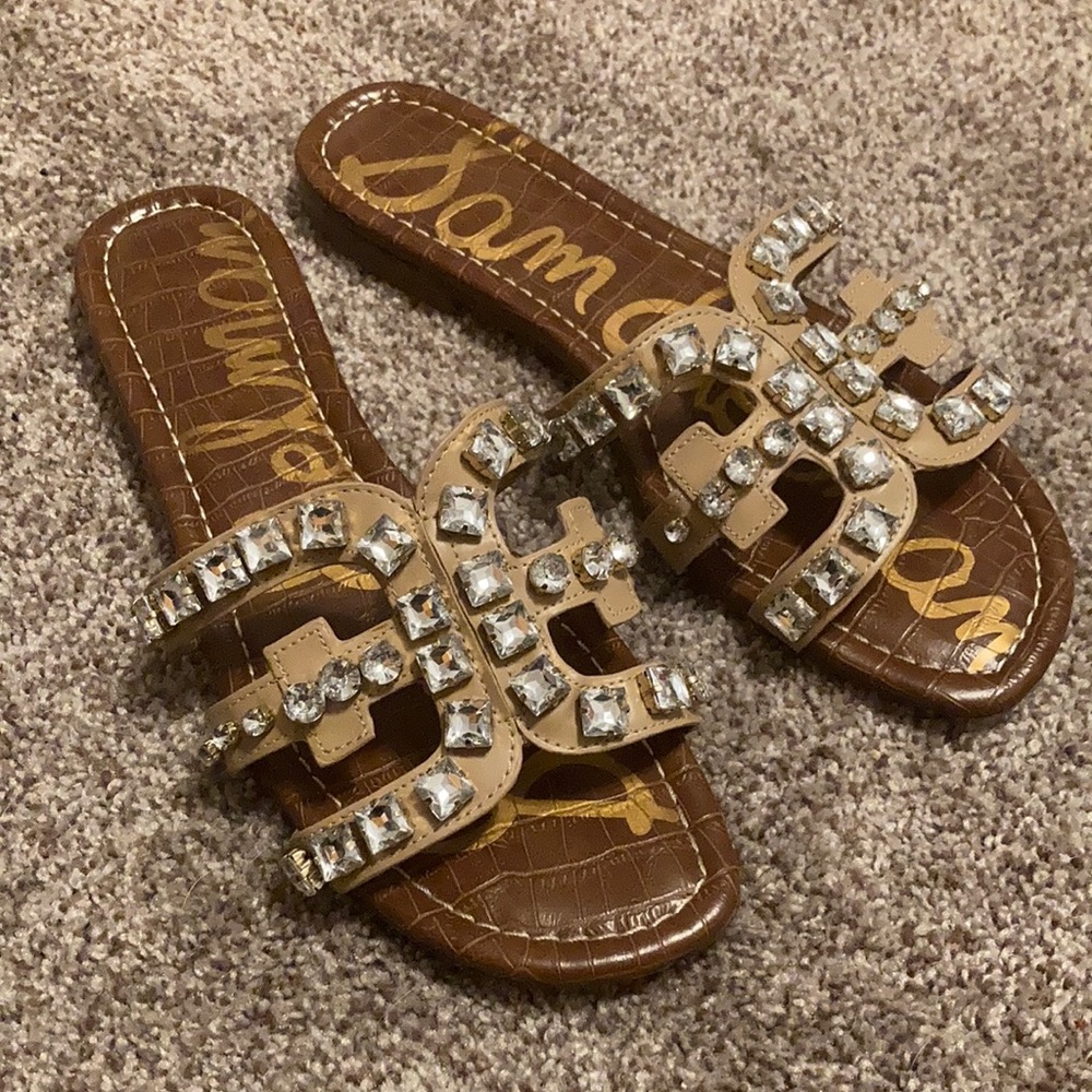 Sam Edelman Brown Embellished Women's Sandals